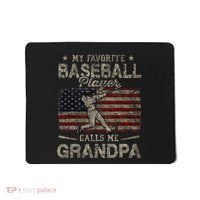 My Favorite Baseball Player Calls Me Grandpa FatherS Day Mousepad thumb 0
