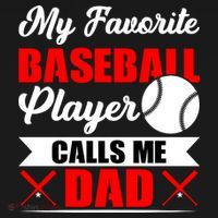 My Favorite Baseball Player Calls Me Dad Funny Baseball Dad USA-Made Doggie Bandana thumb 2