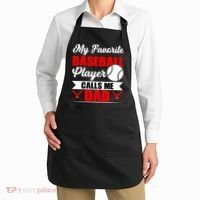 My Favorite Baseball Player Calls Me Dad Funny Baseball Dad Apron thumb 2