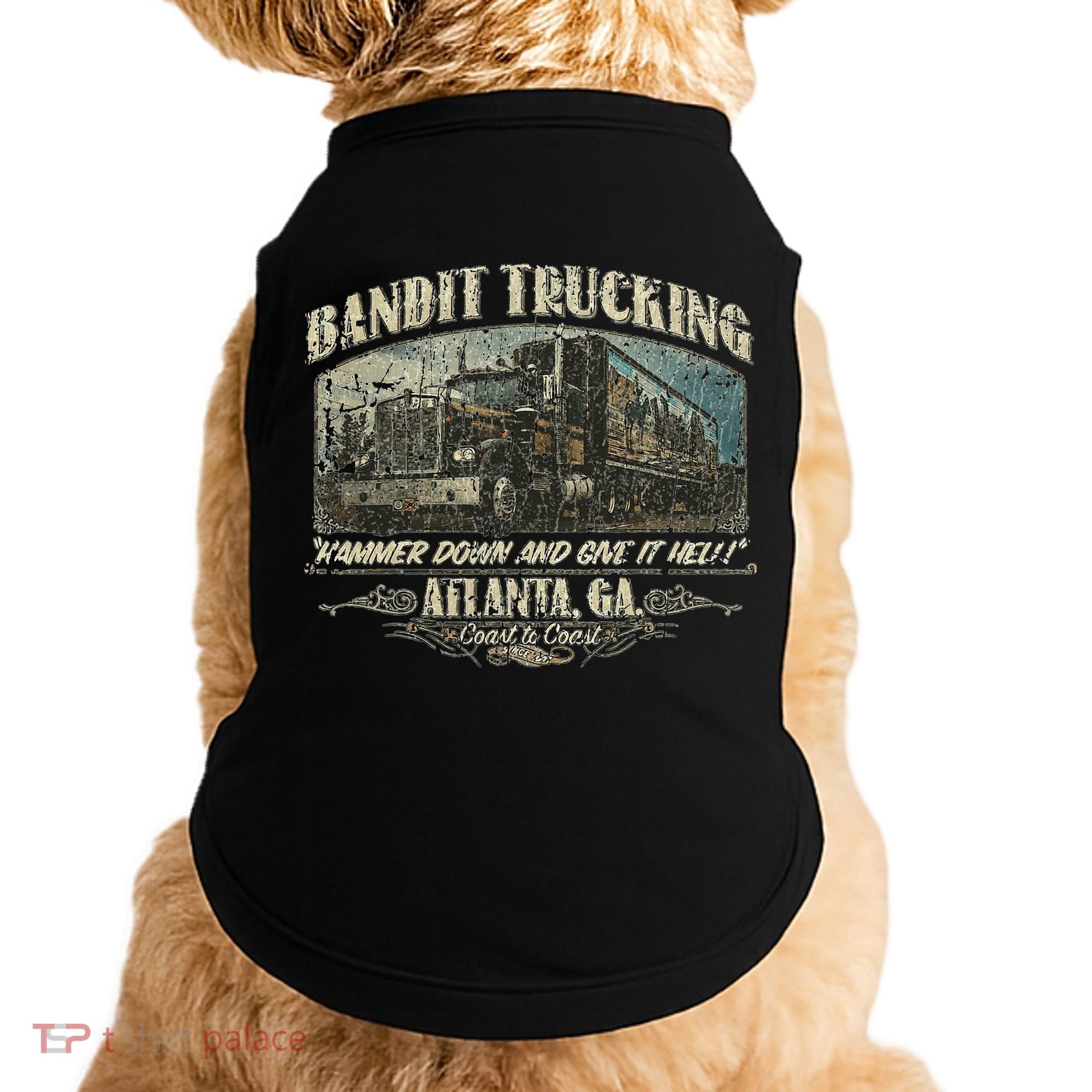 Men Funny Bandit Trucking 1977 Family Distressed Doggie Tank