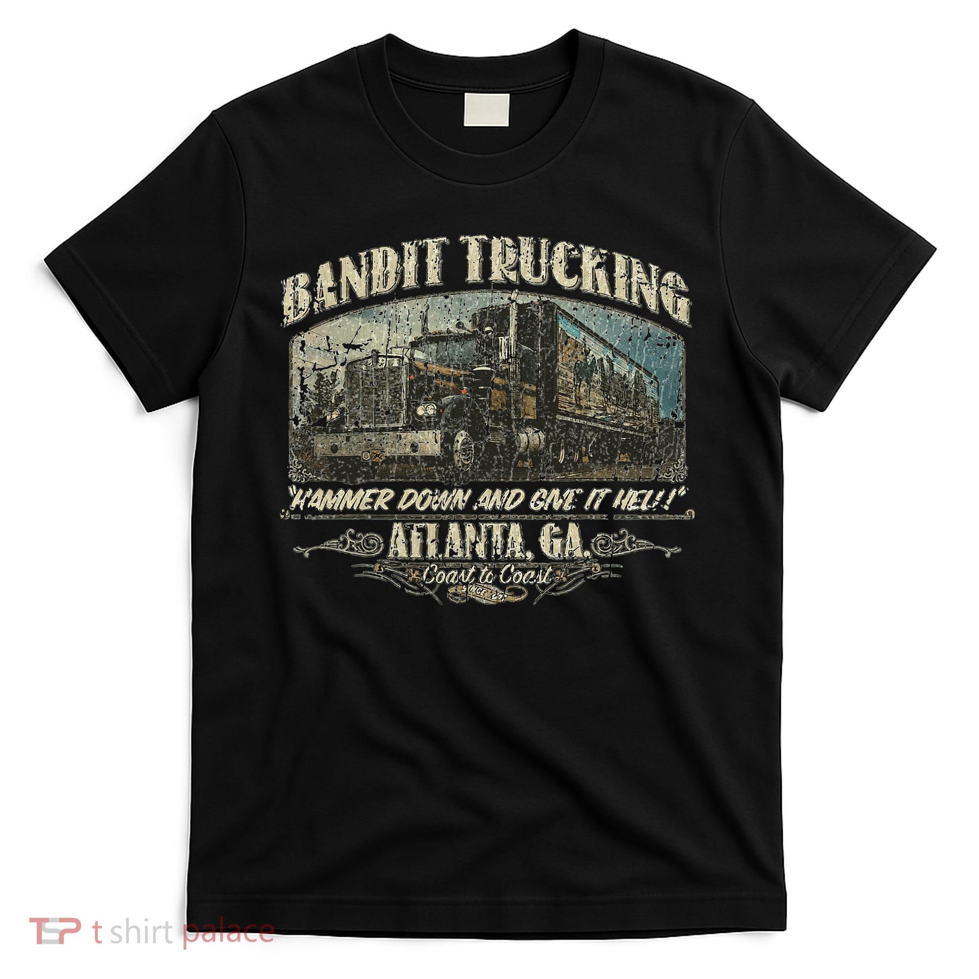 Men Funny Bandit Trucking 1977 Family Distressed T-Shirt