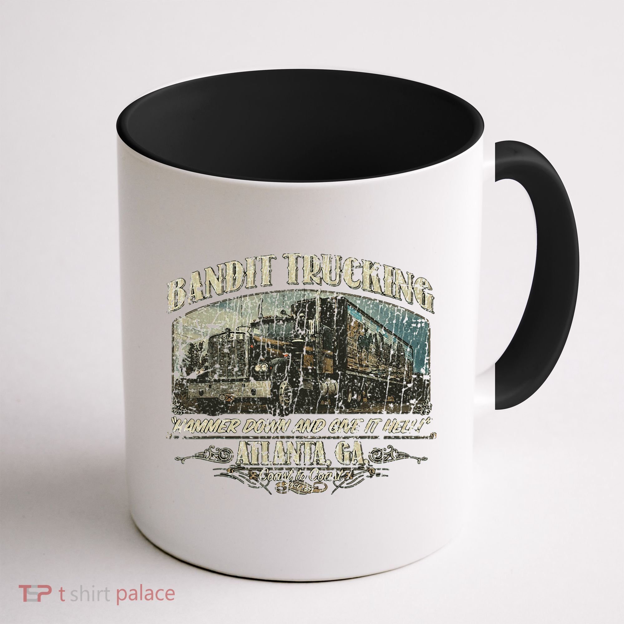 Men Funny Bandit Trucking 1977 Family Distressed Coffee Mug