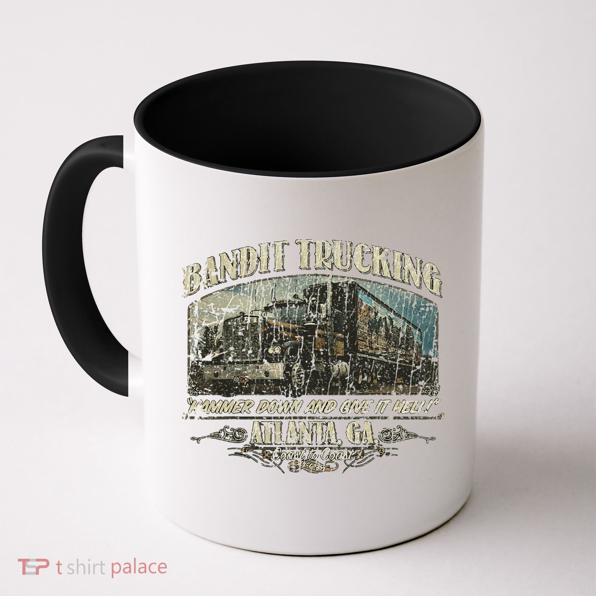 Men Funny Bandit Trucking 1977 Family Distressed Coffee Mug