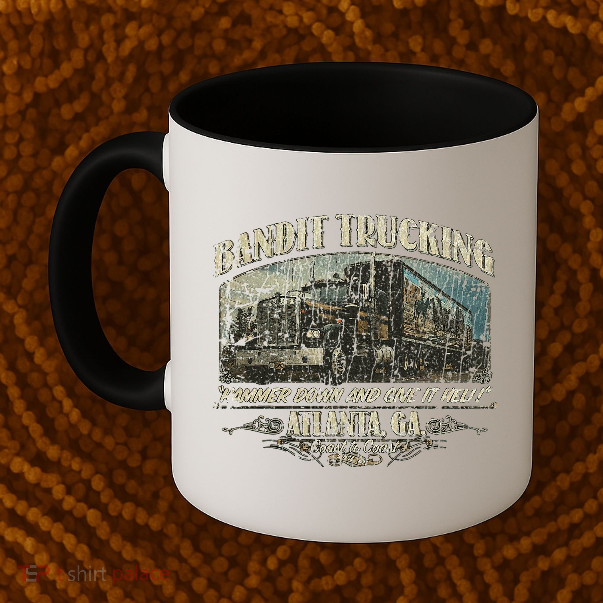 Men Funny Bandit Trucking 1977 Family Distressed Coffee Mug