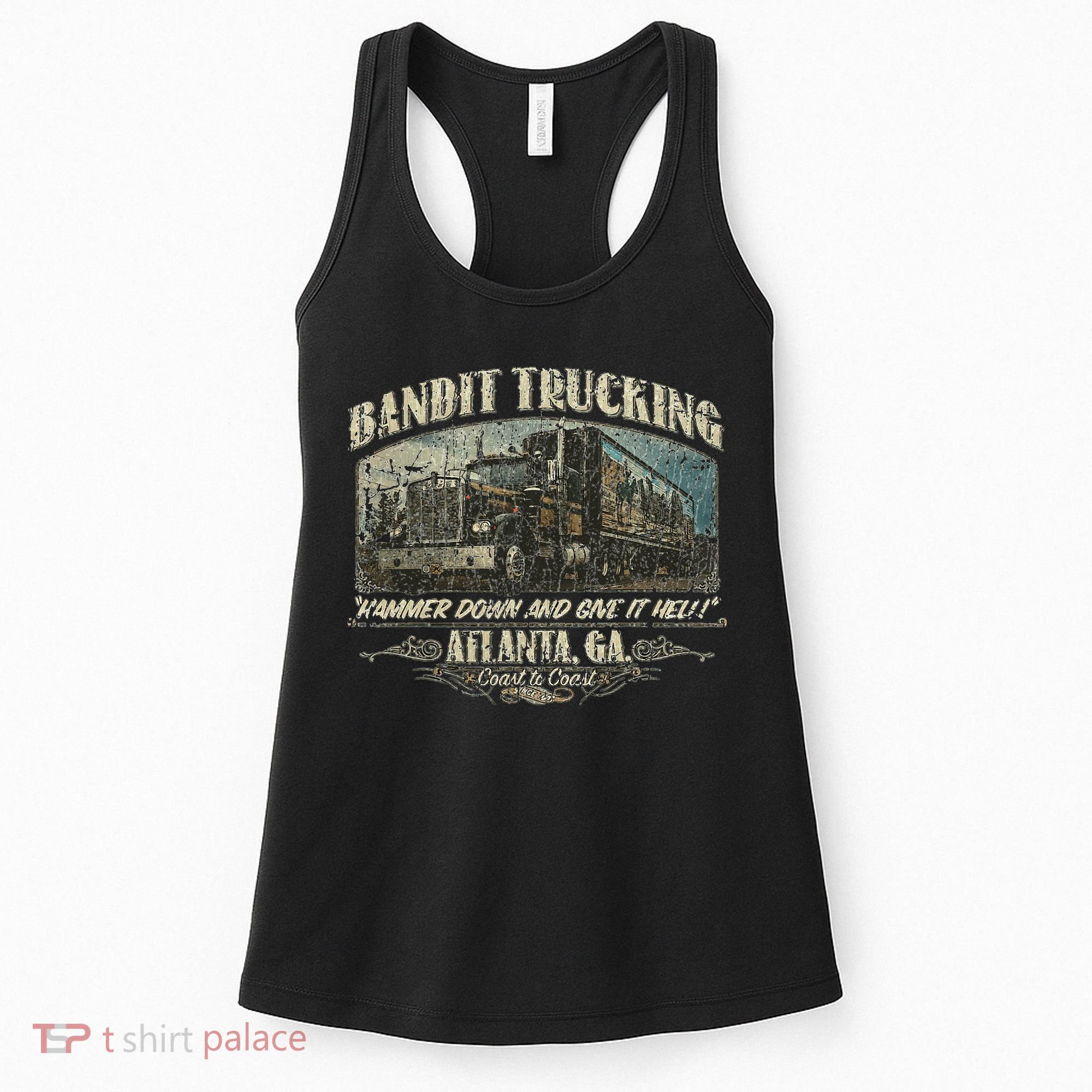 Men Funny Bandit Trucking 1977 Family Distressed Women's Tank Top