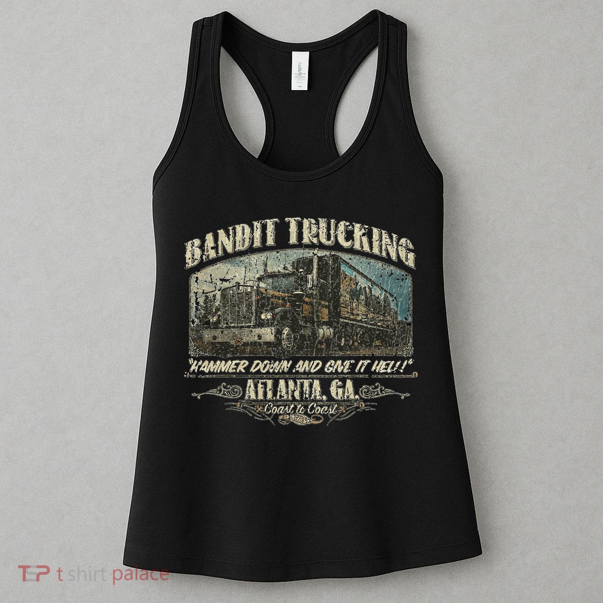 Men Funny Bandit Trucking 1977 Family Distressed Women's Tank Top