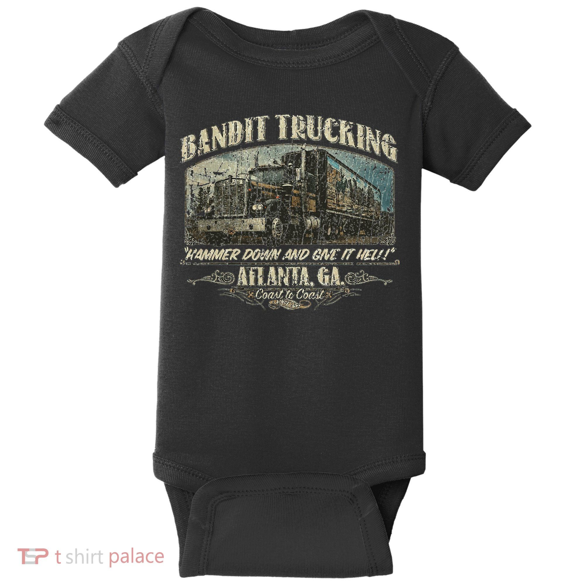 Men Funny Bandit Trucking 1977 Family Distressed Baby Bodysuit