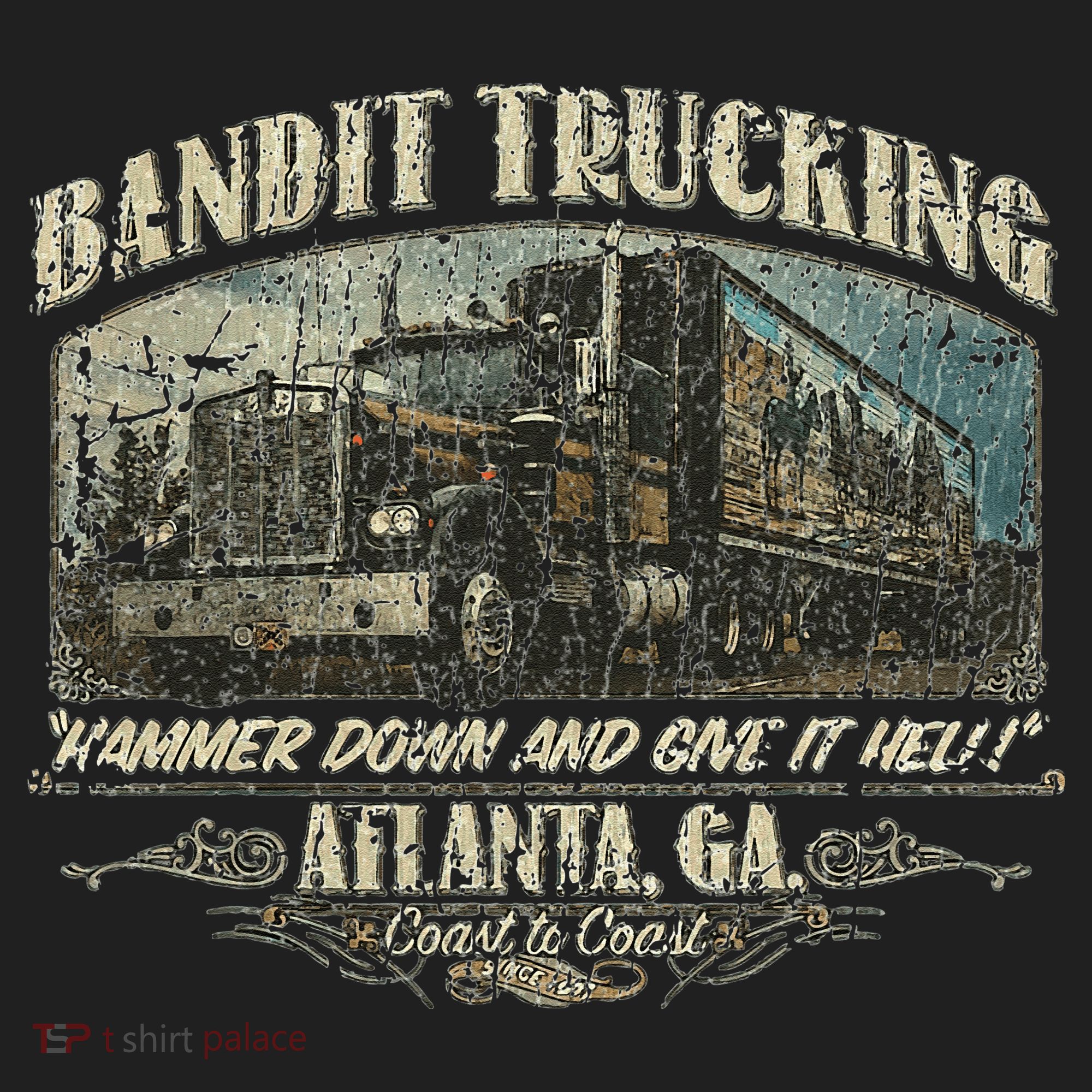 Men Funny Bandit Trucking 1977 Family Distressed Hat