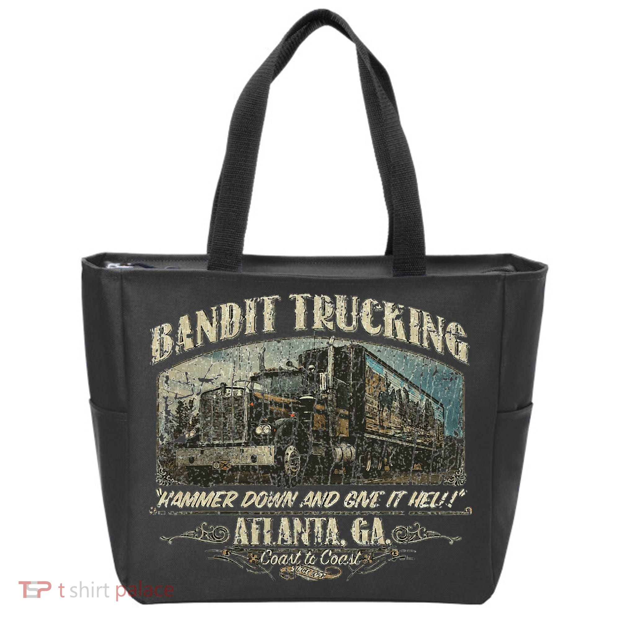 Men Funny Bandit Trucking 1977 Family Distressed Tote Bag