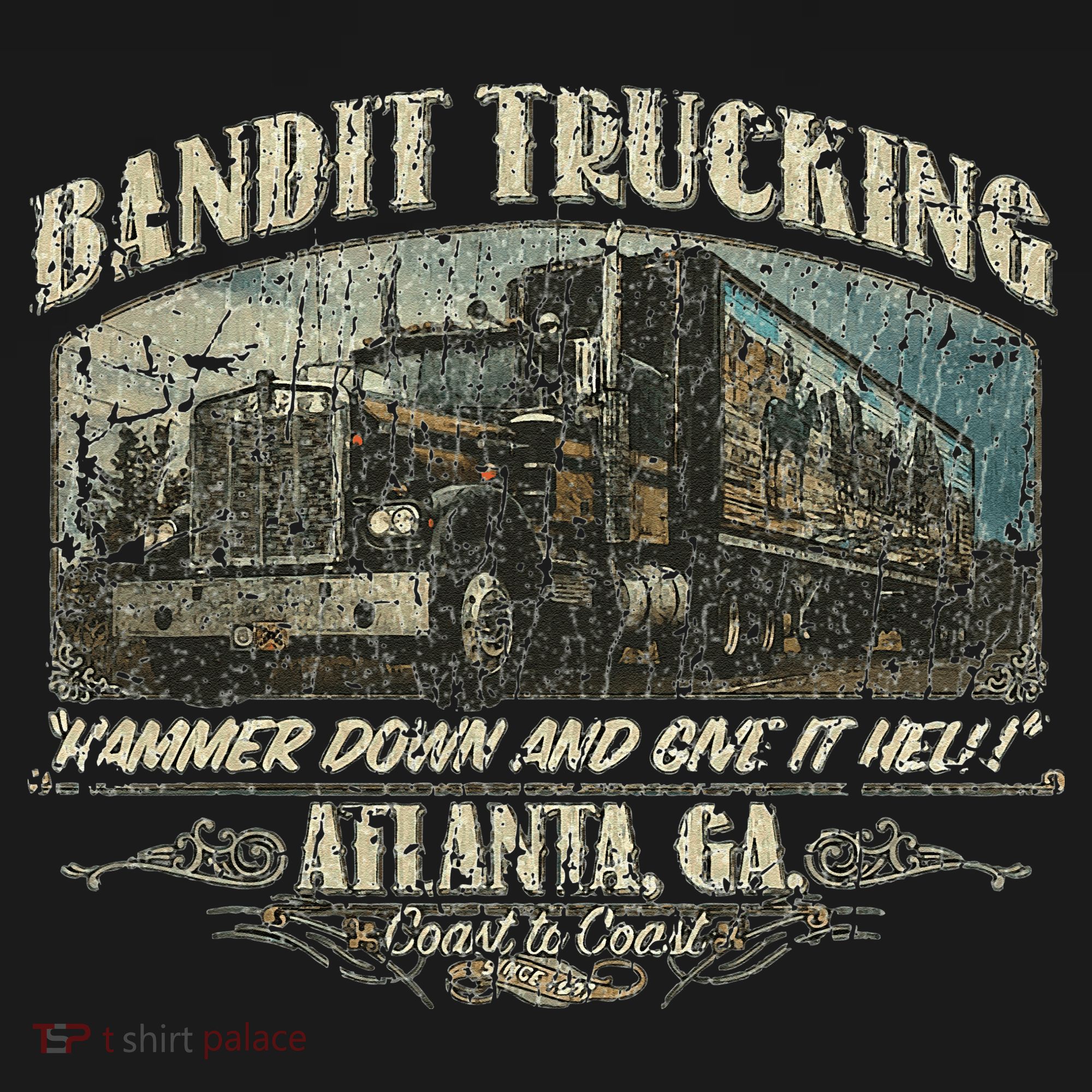 Men Funny Bandit Trucking 1977 Family Distressed Tote Bag