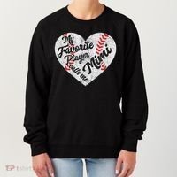 My Favorite Baseball Player Calls Me Mimi Baseball Women's Sweatshirt thumb 0