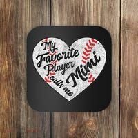 My Favorite Baseball Player Calls Me Mimi Baseball Coaster thumb 0
