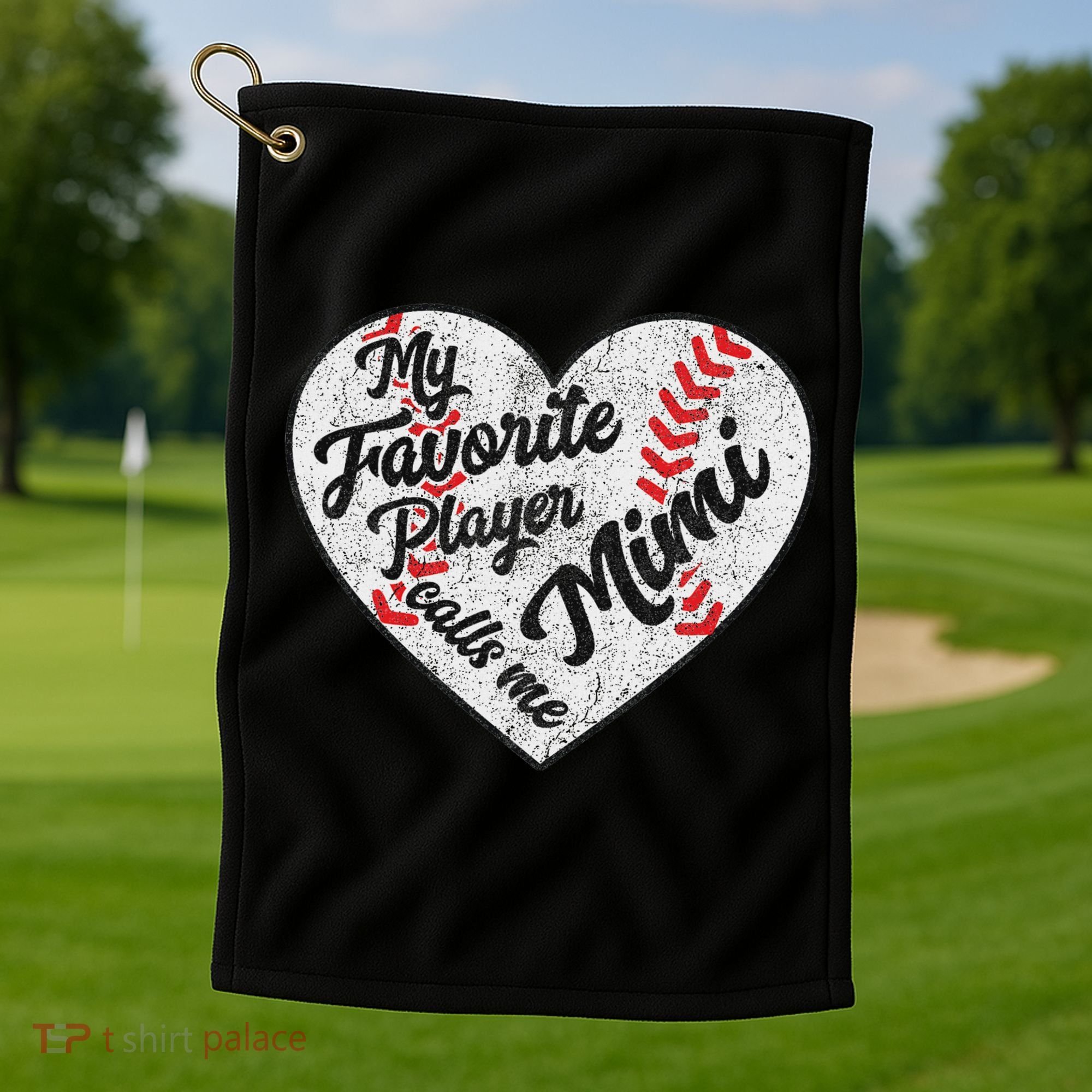 My Favorite Baseball Player Calls Me Mimi Baseball Golf Towel