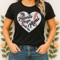 My Favorite Baseball Player Calls Me Mimi Baseball Women's T-Shirt thumb 2