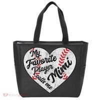 My Favorite Baseball Player Calls Me Mimi Baseball Tote Bag thumb 0