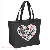 My Favorite Baseball Player Calls Me Mimi Baseball Tote Bag thumb 2