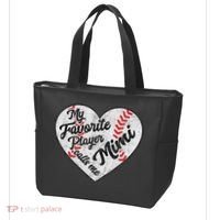 My Favorite Baseball Player Calls Me Mimi Baseball Tote Bag thumb 3