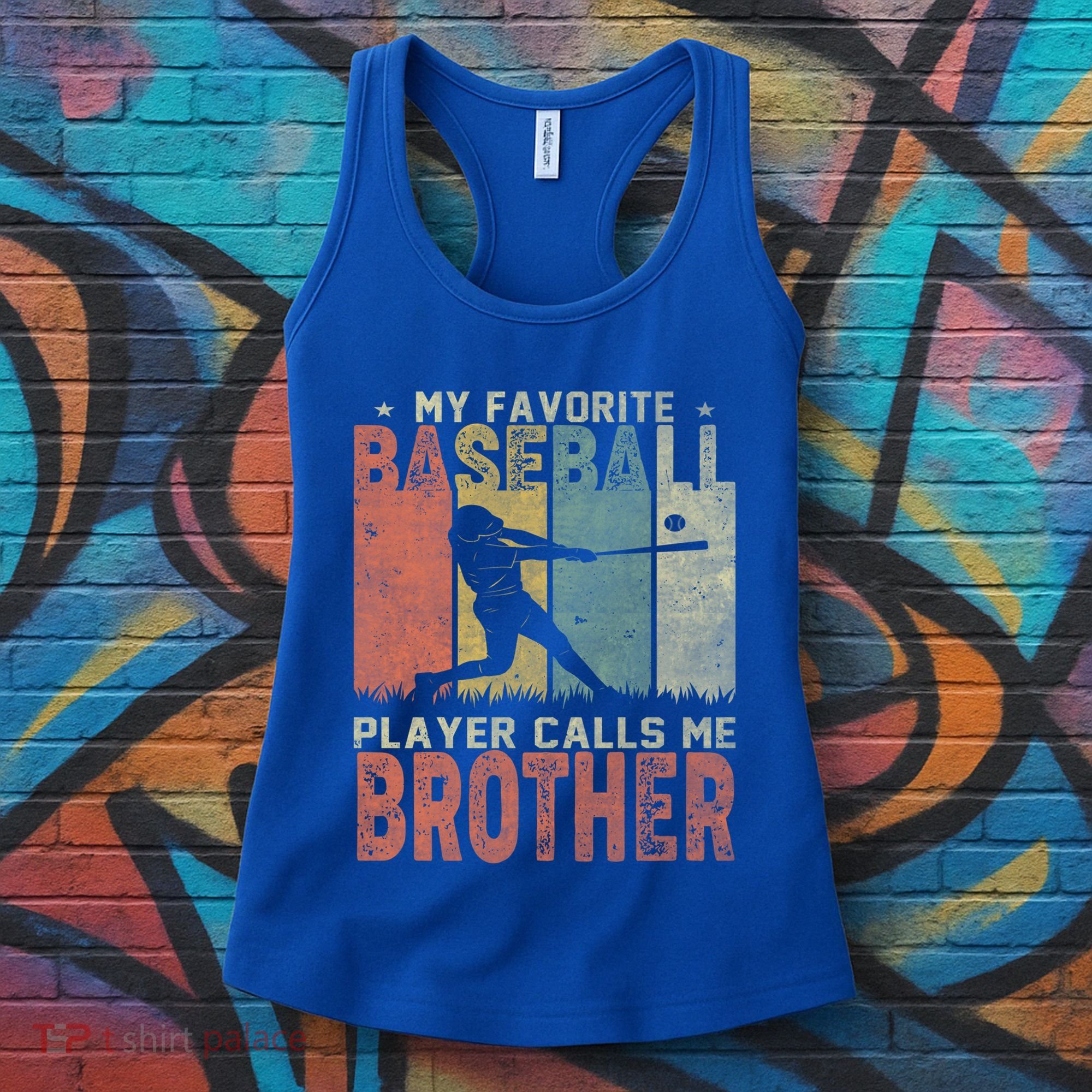 My Favorite Baseball Player Calls Me Brother Funny Baseball Gift Women's Tank Top