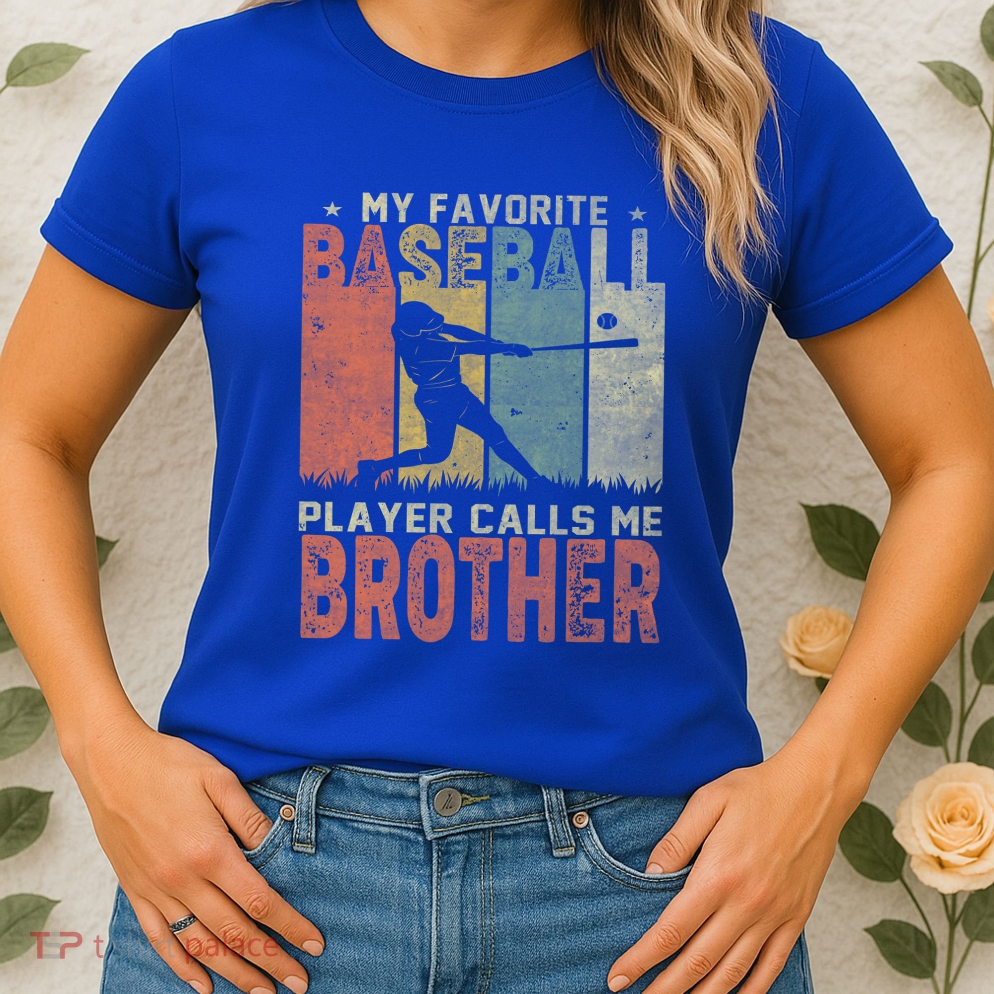 My Favorite Baseball Player Calls Me Brother Funny Baseball Gift Women's T-Shirt