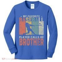 My Favorite Baseball Player Calls Me Brother Funny Baseball Gift Kids Long Sleeve Shirt thumb 0