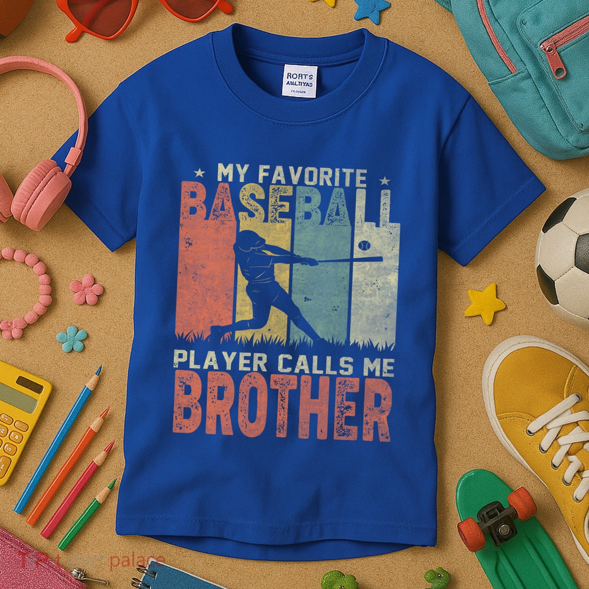 My Favorite Baseball Player Calls Me Brother Funny Baseball Gift Kids T-Shirt