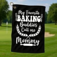 My Favorite Baking Buddies Call Me Mommy Funny Baker Cooking Cute Gift Golf Towel thumb 1