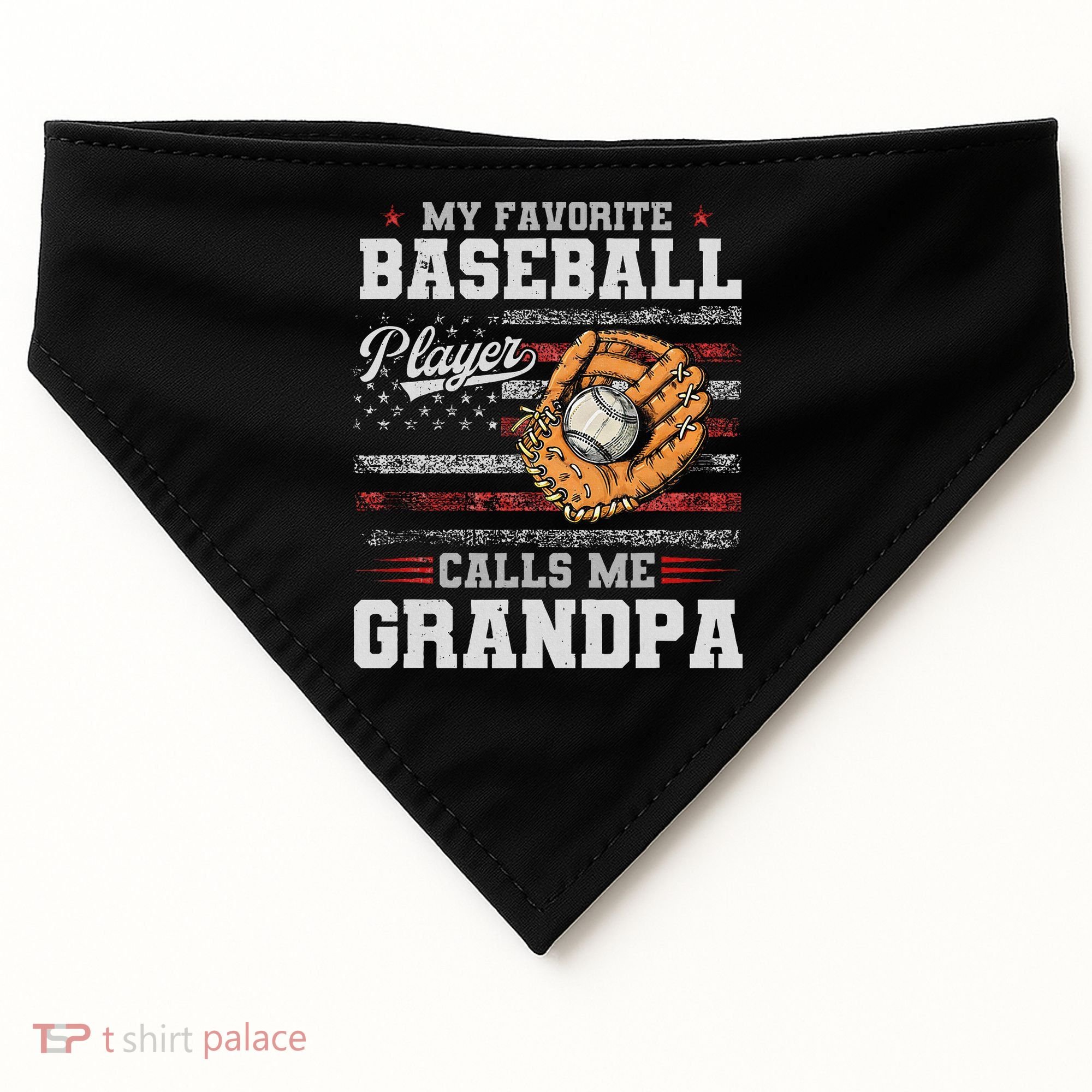 My Favorite Baseball Player Calls Me Grandpa USA-Made Doggie Bandana