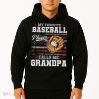 My Favorite Baseball Player Calls Me Grandpa Hoodie thumb 2