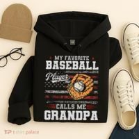My Favorite Baseball Player Calls Me Grandpa Hoodie thumb 4