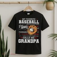 My Favorite Baseball Player Calls Me Grandpa T-Shirt thumb 2