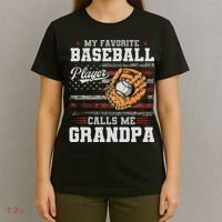 My Favorite Baseball Player Calls Me Grandpa T-Shirt thumb 4