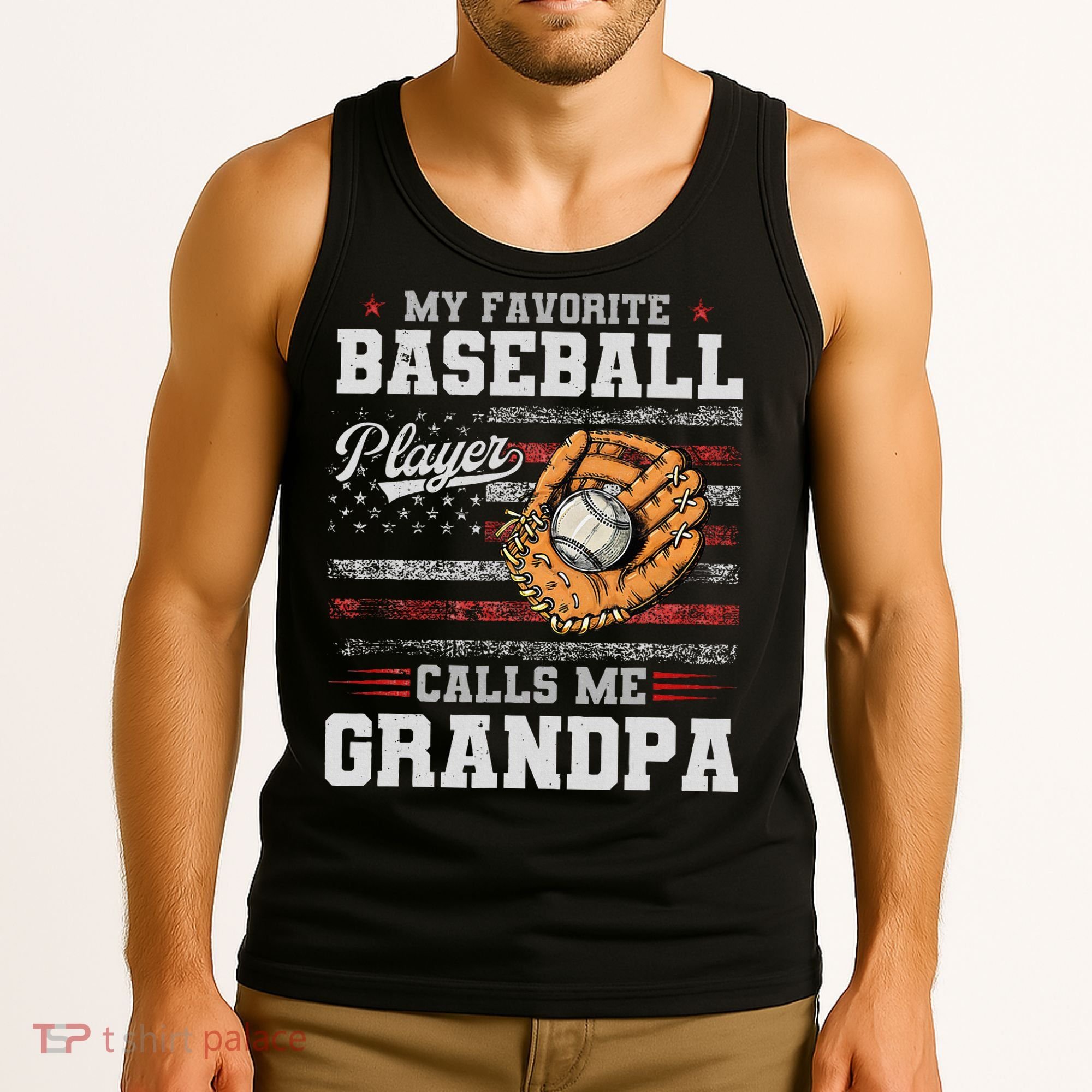 My Favorite Baseball Player Calls Me Grandpa Tank Top