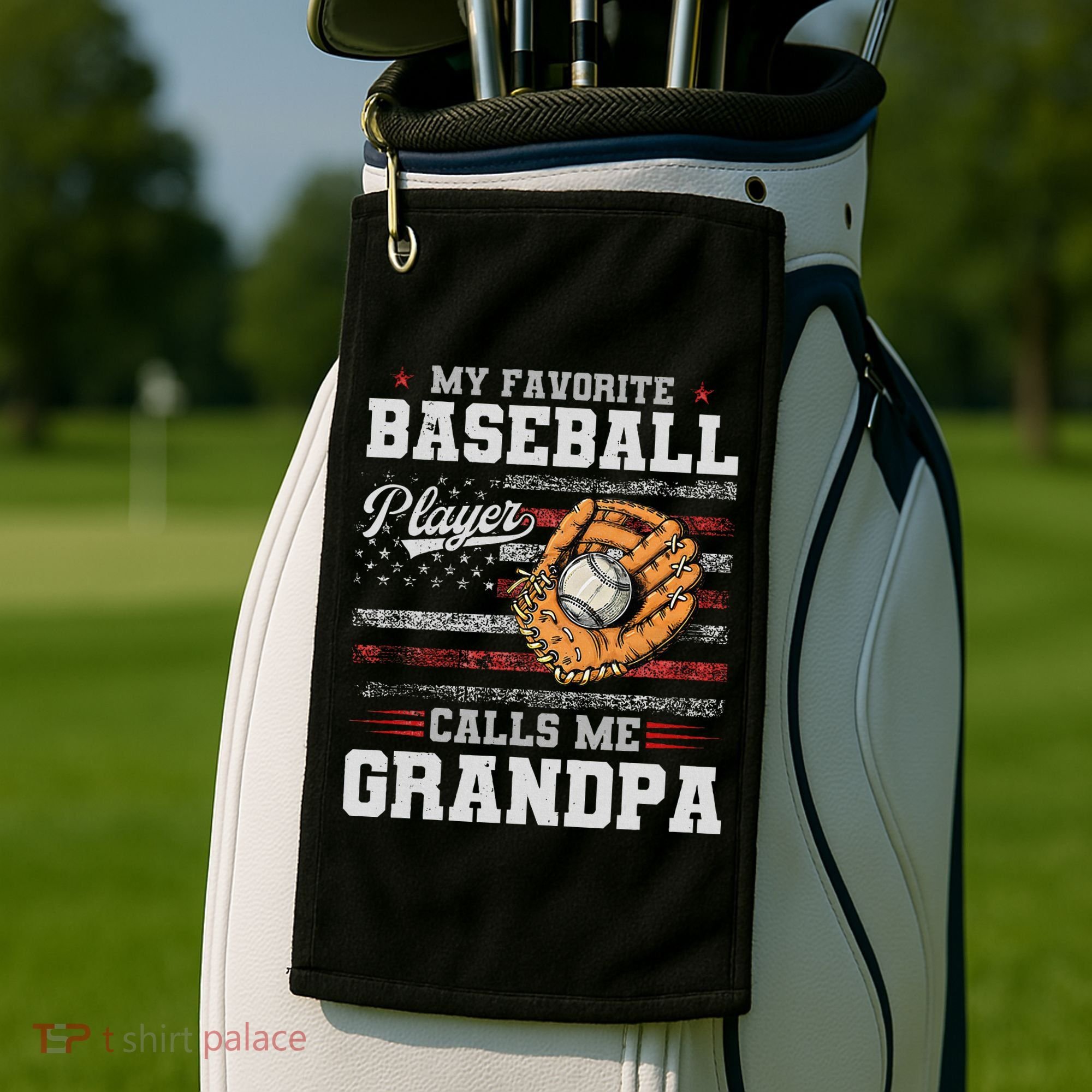 My Favorite Baseball Player Calls Me Grandpa Golf Towel