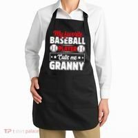 My Favorite Baseball Player Calls Me Granny Mother's Day Apron thumb 2