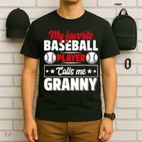 My Favorite Baseball Player Calls Me Granny Mother's Day T-Shirt thumb 6