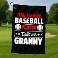 My Favorite Baseball Player Calls Me Granny Mother's Day Golf Towel thumb 1