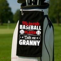 My Favorite Baseball Player Calls Me Granny Mother's Day Golf Towel thumb 2