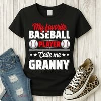 My Favorite Baseball Player Calls Me Granny Mother's Day Women's T-Shirt thumb 3