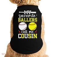 My Favorite Ballers Call Me Cousin Baseball Softball Cousin Doggie Tank thumb 0