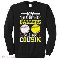 My Favorite Ballers Call Me Cousin Baseball Softball Cousin Sweatshirt thumb 0