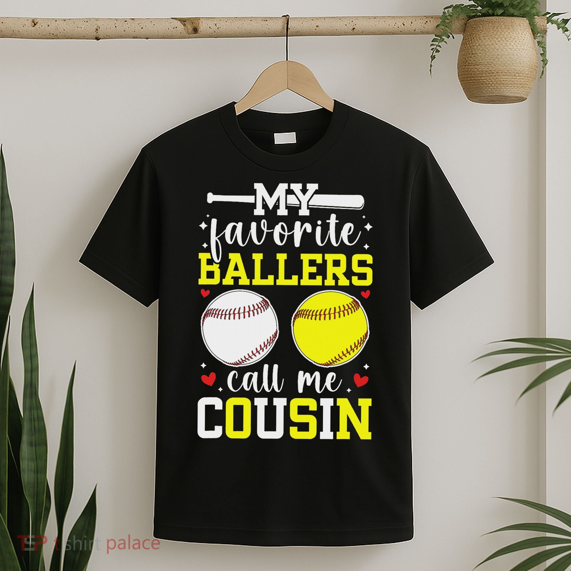 My Favorite Ballers Call Me Cousin Baseball Softball Cousin T-Shirt