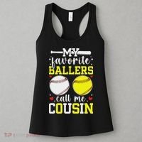 My Favorite Ballers Call Me Cousin Baseball Softball Cousin Women's Tank Top thumb 3