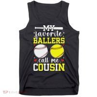 My Favorite Ballers Call Me Cousin Baseball Softball Cousin Tank Top thumb 0