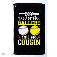 My Favorite Ballers Call Me Cousin Baseball Softball Cousin Golf Towel thumb 0