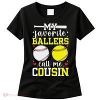 My Favorite Ballers Call Me Cousin Baseball Softball Cousin Women's T-Shirt thumb 0