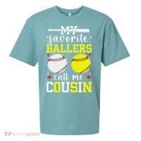 My Favorite Ballers Call Me Cousin Baseball Softball Cousin Sueded Cloud Jersey T-Shirt thumb 0