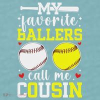 My Favorite Ballers Call Me Cousin Baseball Softball Cousin Sueded Cloud Jersey T-Shirt thumb 2