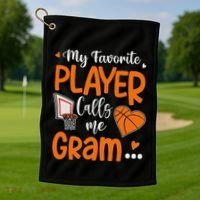 My Favorite Basketball Player Calls Me Gram Golf Towel thumb 1