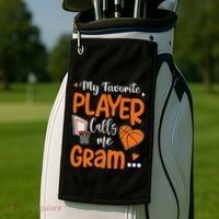 My Favorite Basketball Player Calls Me Gram Golf Towel thumb 2