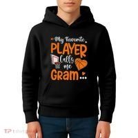 My Favorite Basketball Player Calls Me Gram Kids Hoodie thumb 4